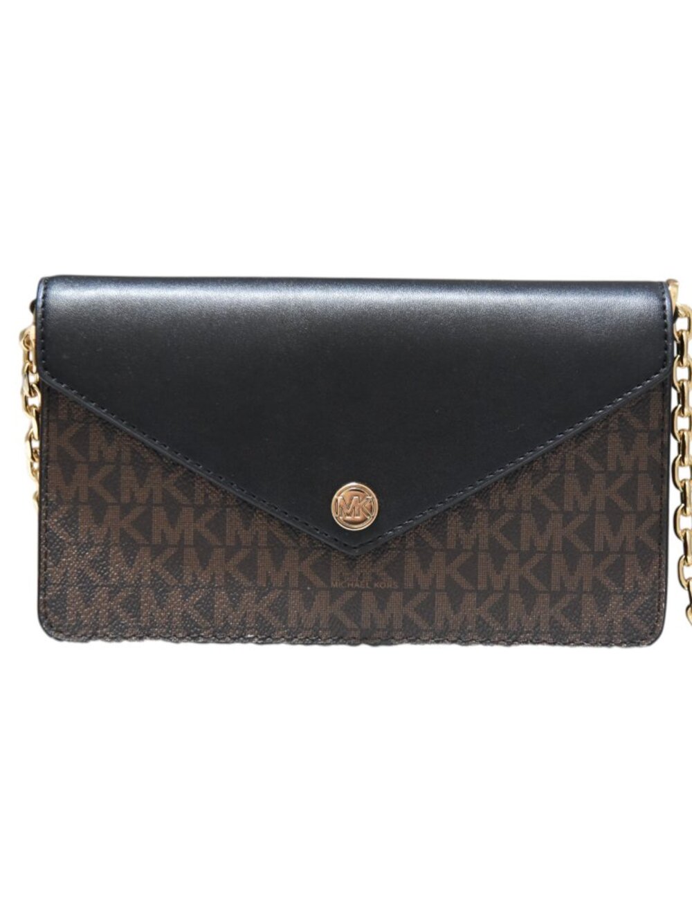 Michael Kors Jet Set Travel Small Signature Logo Clutch Crossbody Bag in black